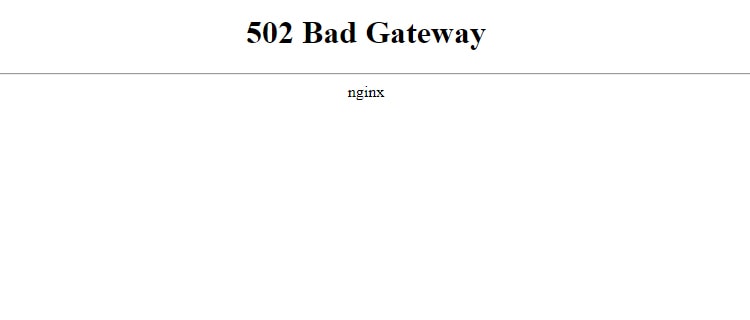 502 Bad Gateway Nginx
