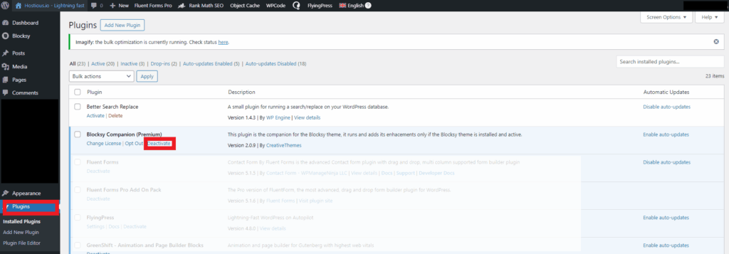 Deaktiver nye installerede plugins og tema