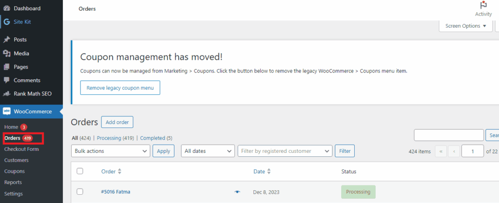 Managing Orders Woocommerce 1024x417