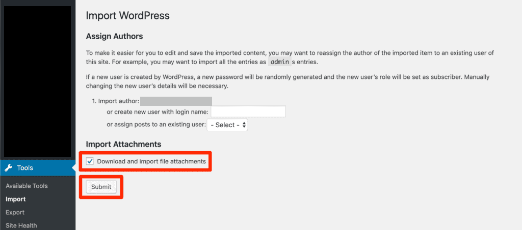 Vælg forfattere til nye importerede indlæg