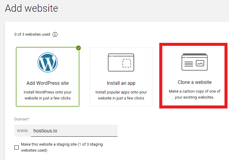 Staging Website Hostious