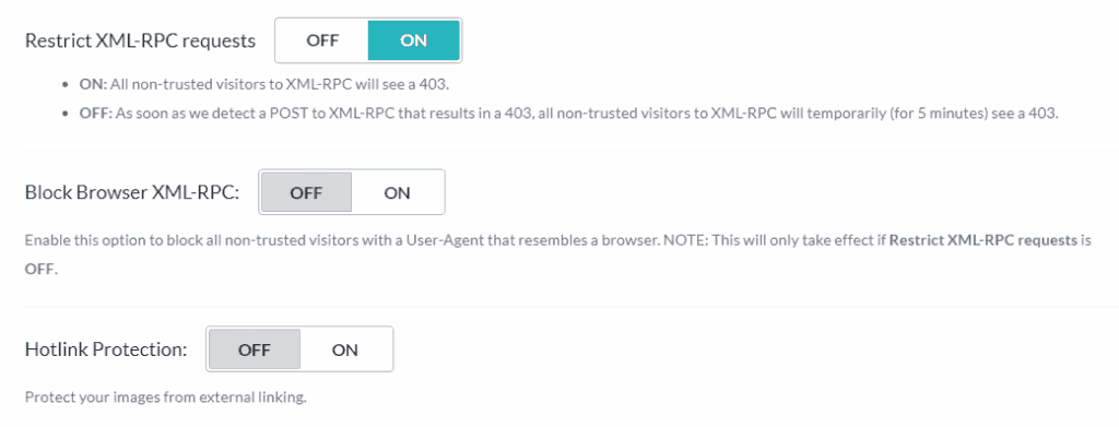 Begræns XML-RPC-anmodninger