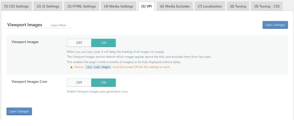 aktivering af VPI via quic.cloud dashboard